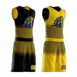 Shorts respirants d'uniformes de basket-ball réversibles de qualité supérieure personnalisés avec des techniques d'impression d'été de grande taille de conception personnalisée - Product Image 2