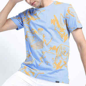 Latest Price <b>Printed</b> 100% Cotton Short Sleeves Men Shirt Breathable Casual Wear Men T Shirt - Product Image 3