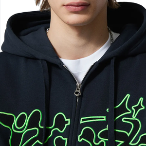 Sudadera con capucha de gran tamaño de algodón 100% de alta calidad, ropa de calle desgastada con hombros caídos y forro polar grueso para hombre, sudaderas con capucha transpirables de invierno - Product Image 2