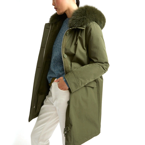 Nuevo Estilo 2025, Abrigo Largo de Plumón para Mujer, Chaqueta Acolchada con Capucha, Chaqueta de Plumón de Ganso con Capucha de Piel, Chaquetas Parka con OEM - Product Image 6