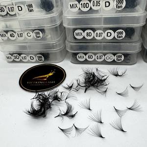 3D-20D Korean PBT Synthetic <b>Premade</b> <b>Lash</b> <b>Fans</b> Natural Long CC/DD/LD/M Curl Mix Custom Logo Eco Box OEM Service - Product Image 2