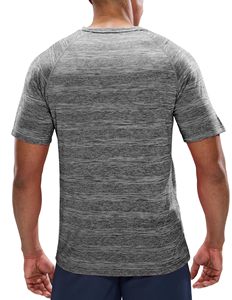 Vêtements pour hommes de bonne qualité T-shirt à manches courtes avec logo personnalisé 100% coton gris col rond Style d'été avec longue longueur - Product Image 4