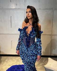 Vestido de Fiesta de Novia de Satén de Diseñador, el Mejor de 2025, Largo hasta el Suelo, con Cintura Natural, Estampado Floral, Impresión Digital, Transpirable - Product Image 6