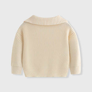 Fashion Bestseller Men's Autumn Knitted 100%Cotton Anti-shrink Front Breathable Loose Solid Color Base V-Neck <b>Pullover</b> <b>Sweater</b> - Product Image 3