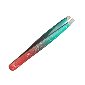 Pinzas de cejas de Punta puntiaguda ligeras de acero inoxidable de alta calidad para uso doméstico de salón con logotipo personalizado ecológico - Product Image 4