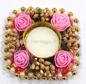 Handmade White Flower Iron <b>Tea</b> <b>Light</b> <b>Holder</b> Indian Style Indoor/Outdoor Office Home Decor Bulk OEM Diwali Festival Wedding - Product Image 3