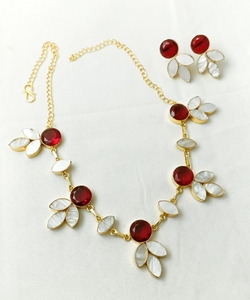 Của phụ nữ mạ vàng đồng thau chuỗi Choker Vòng cổ với chuỗi và thiết kế trang trí cho các sự kiện, đám cưới, và mặc hàng ngày - Product Image 4