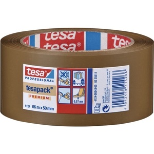 Bande de cerclage en PVC Tesa 4124 Chamois, longueur 66 m, largeur 50 mm, rouleau pour usage bureautique - Product Image 1