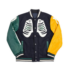 2026 <b>Top</b> Quality Custom College Baseball Bomber Jacket Embroidery Letterman <b>Crop</b> Varsity Leather Jacket for <b>Men</b> - Product Image 3