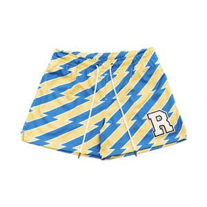 กางเกงขาสั้นตาข่ายสไตล์ไฮสตรีทพร้อมแผ่นผ้ากำมะหยี่สำหรับใส่5in กางเกงเอวขนาดกลางพิมพ์ลายด้วยการระเหิดหลากสี - Product Image 2