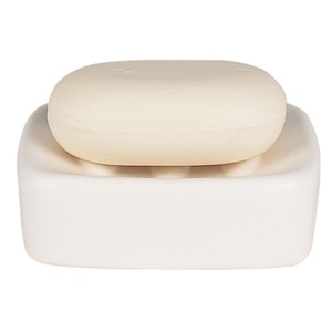 Portasapone in gres Spirella modello 'Retro' in bianco, 3,5 x 10,5 cm - Product Image 1