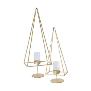 Modern Geometric Metal Pyramid Candle Holder Decorative <b>Black</b> Iron Votive Stand Luxury Nordic T-Light Hurricane For Centerpiece - Product Image 2