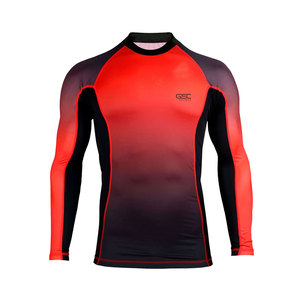 Camisetas de gimnasio de compresión con logotipo personalizado para hombres, protector de sarpullido de manga larga y tela BJJ sublimada MMA, Material de LICRA para adultos - Product Image 1
