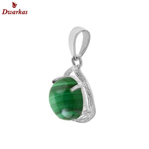 Pendentif en argent sterling 925 de haute qualité, avec pierre précieuse naturelle malachite, texture de pendentif, fabricant en gros - Product Image 2