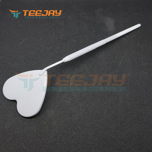 White Powder Coated Heart Shape Stainless Steel Handheld Cosmetic Lash <b>Mirror</b> <b>Magnifying</b> 3X Precision Eyelash Application OEM - Product Image 5