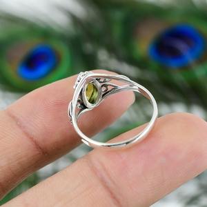 ธรรมชาติPeridot CabochonอัญมณีSolid 925 เงินสเตอร์ลิงHandmadeแหวนเครื่องประดับเงินสเตอร์ลิง 925 ประทับตราแหวนเครื่องประดับ - Product Image 6