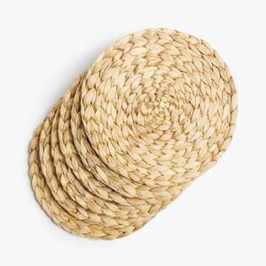 Mantel Individual redondo de jacinto de agua, decoración de mesa Natural ecológica hecha a mano, tapetes y almohadillas de Color Natural, tamaños personalizados - Product Image 1