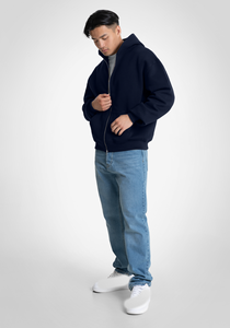 Sweats à capuche avec fermeture éclair complète avec logo personnalisé de qualité supérieure unisexe coton lourd en gros pas cher bas quantité minimale de commande sweats à capuche fermeture éclair baggy hommes - Product Image 4