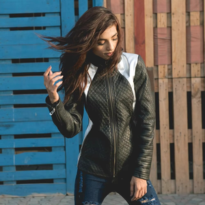 Chaqueta Corta de Moda para Mujer, Chaqueta de Cuero con Cierre y Bolsillos, Estilo Femenino - Product Image 6