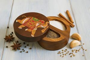 Nueva Caja de Madera para Masala, para Almacenamiento Limpio de Especias Esenciales de Cocina India, Caja de Especias de Madera Clásica para Haldi Garam Masala - Product Image 4