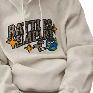 Top Qualité Hommes Bleu Épais Polaire Hoodies Avec Chenille Brodé Logo Hommes Respirant Pull Hoodies - Product Image 5