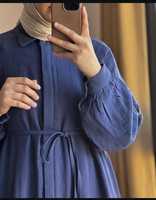 Ensemble Abaya Deux Pièces Modeste Simple et Uni en Lin, Blouse et Pantalon, Vêtements Islamiques pour Femmes Musulmanes, Vente en Gros Inde Malaisie Dubaï, Prix Bas