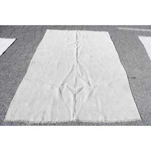 Alfombra Vintage de 5.2x7.5 pies, Alfombra Turca, Alfombra Blanca con Diseño de Camuflaje - Product Image 1