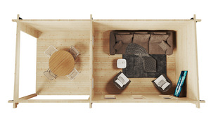 Cabaña de Jardín Prefabricada de Madera - Fácil Instalación, Oficina en el Patio Trasero y <span class=keywords><strong>Cobertizo</strong></span> de Ocio - Product Image 5