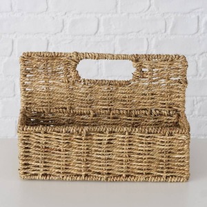 Porte-documents en jonc de mer avec poignée, panier à magazines et dépliants en jonc de mer, accessoires de bureau - Product Image 2