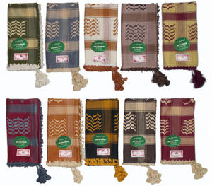 Bufanda de algodón Unisex Popular ancha Keffiyeh Arafat Hatta con borlas Bufandas de estilo árabe Shemagh hechas en India - Product Image 3