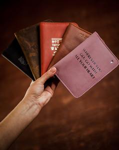 Wholesale Quality <b>Leather</b> <b>Passport</b> <b>Holder</b> Customized for Men Groomsmen Gift PTH-0041B - Product Image 4