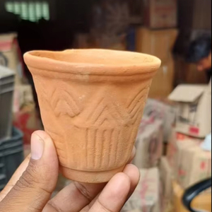 ถ้วยชาและจานรองชาคุณภาพดีที่สุดจากดินเหนียวอินเดีย ดีไซน์ตามสั่ง สำหรับงานเลี้ยง ใช้งานได้จริง ทนทาน เหมาะสำหรับลาสซีและน้ำ - Product Image 1