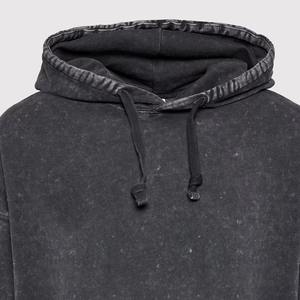 Sweat à capuche brodé personnalisé surdimensionné délavé Streetwear Sun Faded Cotton Heavyweight Vintage Men's Hoodies - Product Image 6