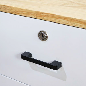 Natural Wood Minimalist Filing Cabinet with Wheels & Lock for Office <b>Workshop</b> & Warehouse Use - Product Image 5