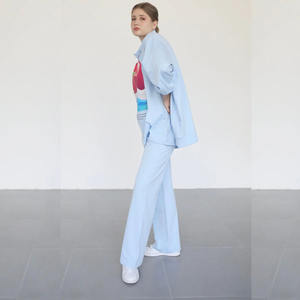 <b>Top</b> Selling Unisex Ky Customized Flared Sweatpants with Printed Sweatshirt Casual Style Wholesale Sweat Suit <b>Sets</b> for Sale - Product Image 2