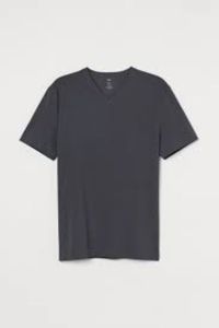 T-shirt en coton tricoté personnalisé pour homme, col en V, élégant, promotionnel, anti-plis, respirant, manches courtes, vente en gros à bas prix - Product Image 3