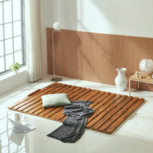 Tapis à lattes pliable en bois naturel d'acacia antidérapant confortable à utiliser meubles de lit - Product Image 3