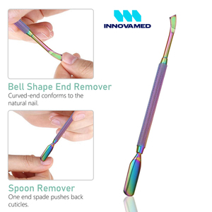 Pousse-cuticules double extrémité en acier inoxydable multicolore haut de gamme avec logo personnalisé par INNOVAMED en gros - Product Image 6