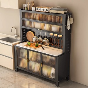 Eco-Friendly Wooden Fireproof Modular Multi-Layered Modern Classic <b>Kitchen</b> <b>Sideboard</b> Floor-Standing Integrated <b>Cabinets</b> Online - Product Image 4