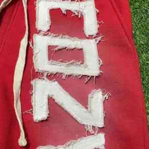 Pantalones cortos de sudor de lana de algodón 100% para hombre, personalizados, desteñidos al sol, sólidos, cómodos, con cintura elástica, cordón, estilo callejero - Product Image 4