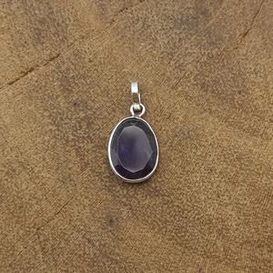 Colgante de piedra de amatista facetada Natural atractivo de Plata de Ley 925, último diseño de moda de la joyería de India, venta al por mayor de plata - Product Image 1