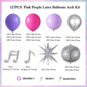 Kit <span class=keywords><strong>de</strong></span> Arco <span class=keywords><strong>de</strong></span> Globos Estilo Disco <span class=keywords><strong>de</strong></span> <span class=keywords><strong>los</strong></span> <span class=keywords><strong>90</strong></span> para TikTok, Guirnalda para Conciertos, Decoración para Fiestas con Notas Musicales - Product Image 5