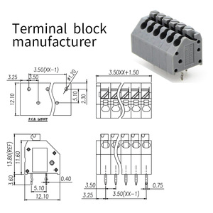 Bloque de terminales PCB DG250 KF250 de 3.5mm, conector de botón a presión sin tornillos, bloque de terminales de color para fuente de alimentación de controlador LED - Product Image 3