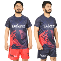 Ensemble d'uniformes de football personnalisés Blaze Fight Wear légers pour l'été, respirants, unisexes, avec nom et numéros d'équipe personnalisés