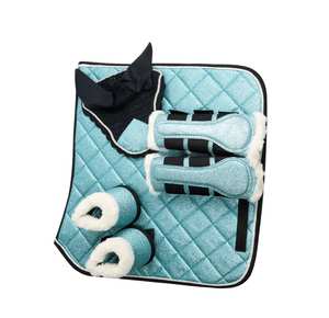 TARIQ MFG CO-Ensemble de tapis de selle pour cheval avec coussinets matelassés, bottes à paillettes et bonnet d'oreille assortis - Product Image 6