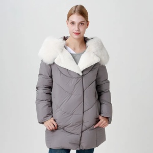 2024 New <b>White</b> Filled <b>Men's</b> Regular <b>Puffer</b> <b>Jacket</b> Polyester/Cotton Winter Warm Quilted Coat High Street Style OEM Service Plain - Product Image 4