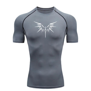 Camiseta Deportiva Blanca de Libélula para Hombre, Camiseta de Compresión para Entrenamiento Físico, Manga Corta, Secado Rápido, Camisetas Deportivas para Gimnasio - Product Image 3
