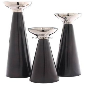 Antique Fancy Designer Aluminum Casted <b>Silver</b> Color Finishing Shiny Polished Attractive Look <b>Candle</b> Stick <b>Holder</b> From India - Product Image 5