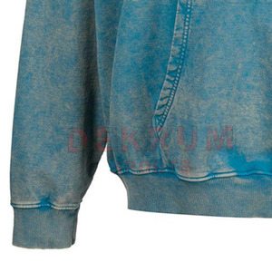 Sweat à capuche délavé à l'acide de la meilleure qualité avec fermeture à glissière haut d'hiver motif solide directement du fabricant pakistanais - Product Image 5