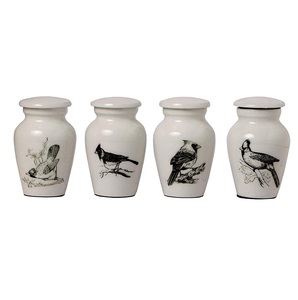 <b>Small</b> Keepsake <b>Urns</b> |<b>for</b> <b>Human</b> <b>Ashes</b> or Pet <b>Ashes</b> | Mini Metal Sharing Personal Set of 4 Cardinal Keepsake <b>Urn</b> - Product Image 1